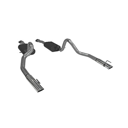 FLOWMASTER 17312 Flowmaster 17312 American Thunder Cat-Back Exhaust Kit 2.5 Inch Aluminized Steel with 3 Inch Polished Stainless Tips Compatible with 1999-2004 Ford Mustang GT, MACH 1 and Bullitt with 4.6L SOHC engine