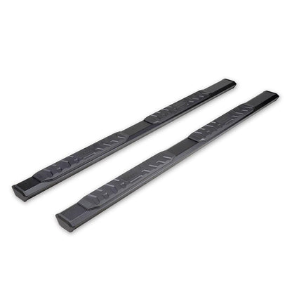 TRAILFX AL4026B TrailFX Nerf Bar AL4026B, 4-1/2 Inch Hexagonal Straight, with Step Pads, Rocker Panel Mount, Powder Coated, Black, Aluminum, with Plastic End Caps/Bracket Covers, Fits 2024-2025 Toyota Land Cruiser