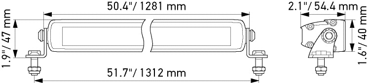 Hella 358176331 Black Magic LED Series 50 Inch Slim Lightbar