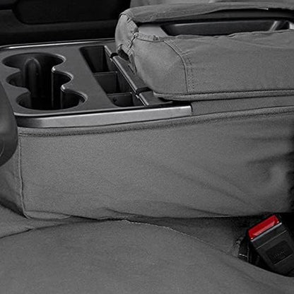 COVERCRAFT SS7348PCGY Covercraft SS7348PCGY Custom-Fit Rear-Second Seat Bench SeatSaver Seat Covers - Polycotton Fabric, Grey