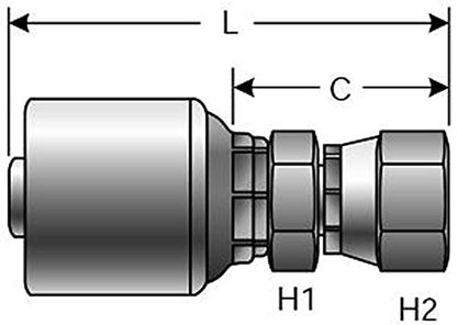 Gates G25200-0608 MegaCrimp Couplings, Female SAE 45 Flare