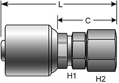 Gates G25170-0405 MegaCrimp Couplings, Female JIC 37 Flare