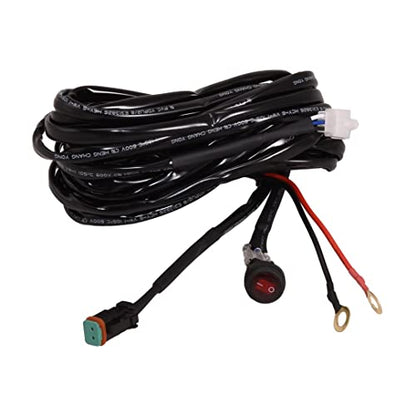 TRAILFX WRHRNSS1 Fog Light Wiring Harness Replacement Wiring Harness for TrailFX Single Cube Single Row LED Light Bars 9.4 Foot Waterproof Deutsch Connector Rocker On/Off Switch 30A Fuse 12V Relay TrailFX WRHRNSS1