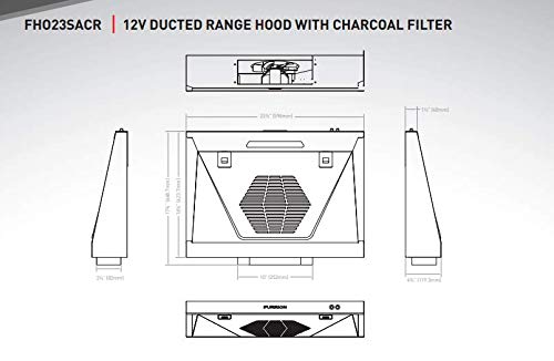FURRION LLC FHO23SACR-BL Furrion Llc FHO23SACR-BL 12V RANGE HOOD BLACK