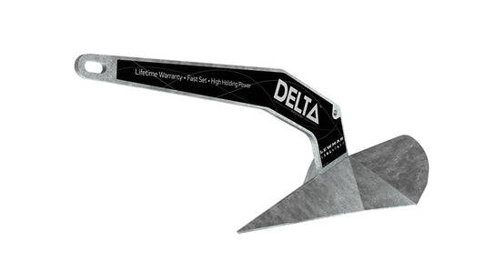 LEWMAR 0057410 Lewmar Galvanized Steel Delta Anchor 22 lbs. for Boats 25'- 35', Lead ballasted tip for Quick Setting, Integrated Eye for Trip line, Measures 27-3/8" L x 12-1/4" W- 2020202224