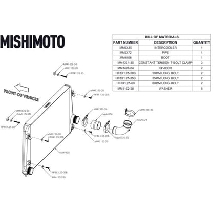 MISHIMOTO MMINT-DMAX-17SL Mishimoto Performance Intercooler for Duramax 6.6L 2017-2019, Silver