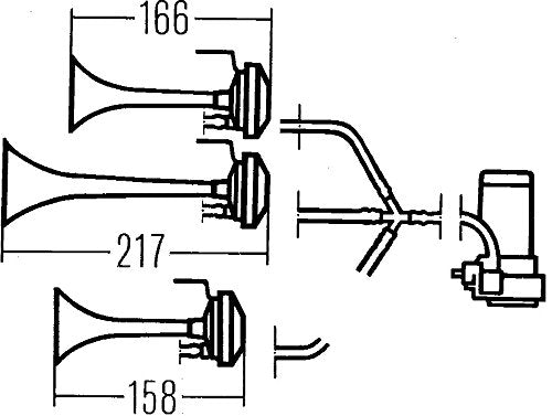 Hella 003001981 HORN KIT AIR 3-TRUMPET MELODY