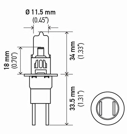 HELLA H71071342 HELLA H71071342 Optilux XY Series H3C Xenon Yellow Halogen Bulbs, 12V, 55W 2 Pack