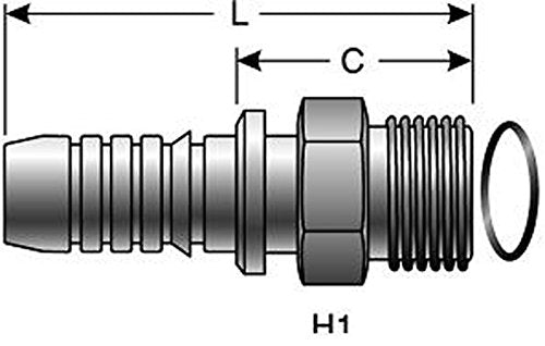Gates G20225-1212 GlobalSpiral Couplings, Male Flat-Face O-Ring