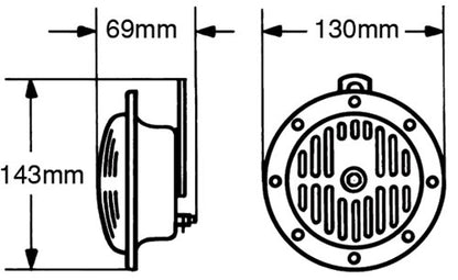 Hella 004811011 Horn S-Tone 12V 380Hz Htone, Multi