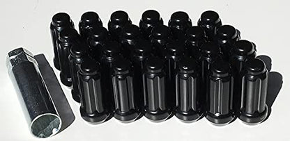 GORILLA K6TS-14150BGR Small Diameter Spline Duplex Lug Nuts - 13/16" & 7/8" Dual Hex Key - 14mm x 1.50 Thread Size - Black Finish - Set of 24 (K6TS-14150BGR)