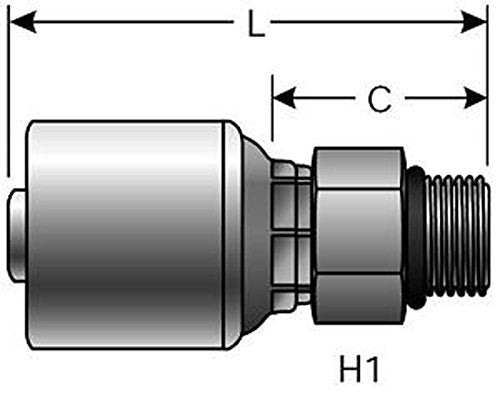 Gates G25120-0610 MegaCrimp Couplings, Male O-Ring Boss, Zinc