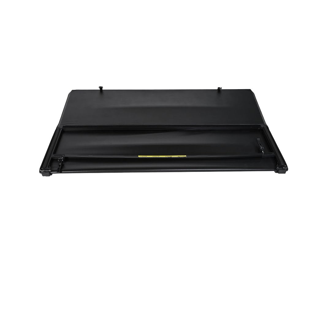 TRAILFX TFX3317 TrailFX Soft Tri-Fold Tonneau Cover Fits Ford Ranger 5 ft Bed 2019-2023 Black Vinyl with Aluminum Rails Clamp-On 3 Panels and 2 Folds Truck Bed Cover TrailFX TFX3317