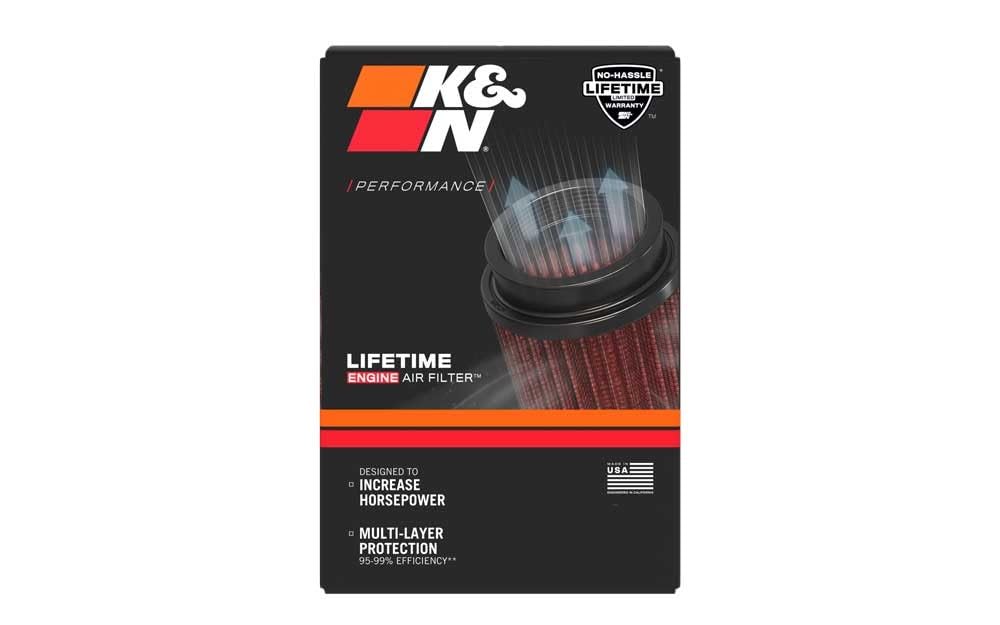 K&N RU-5062XD High-Flow Original Lifetime Universal Clamp-On