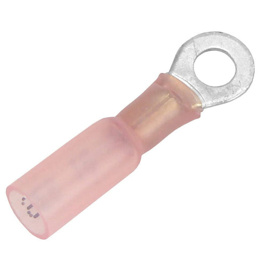 PACER TE18-8R-100 Pacer 22-18 AWG Heat Shrink Ring Terminal - #8 Stud Size - 100 Pack