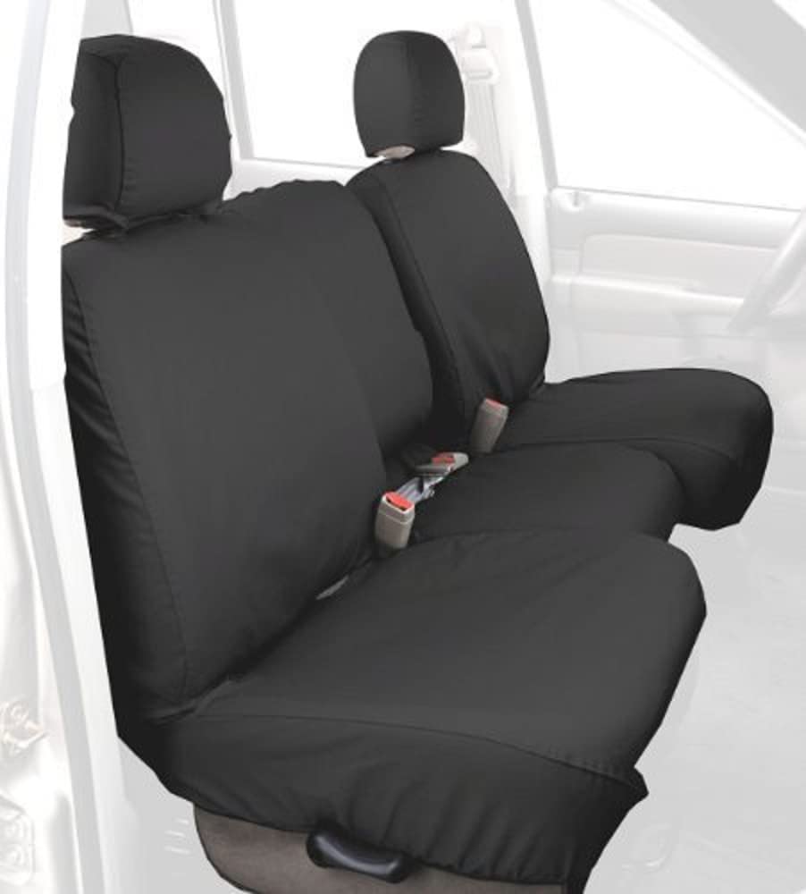 COVERCRAFT SS3383PCCH Covercraft SS3383PCCH Custom-Fit Front Bench SeatSaver Seat Covers - Polycotton Fabric, Charcoal Black