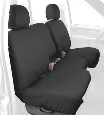 COVERCRAFT SS3383PCCH Covercraft SS3383PCCH Custom-Fit Front Bench SeatSaver Seat Covers - Polycotton Fabric, Charcoal Black