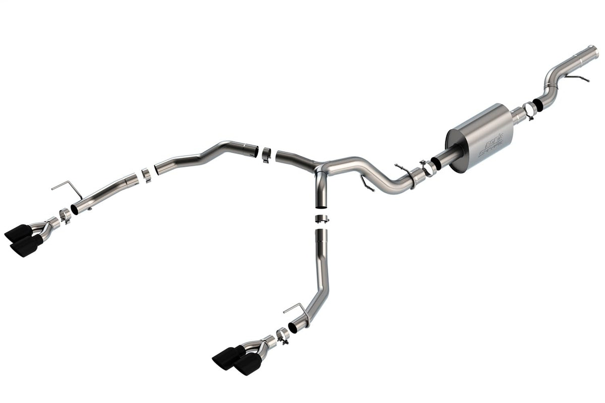 BORLA 140859BC Borla 21-22 Chevrolet Tahoe 6.2L V8 2/4WD 4DR T-304 SS S-Type Cat-Back Exhaust w/Black Chrome Tips - 140859BC