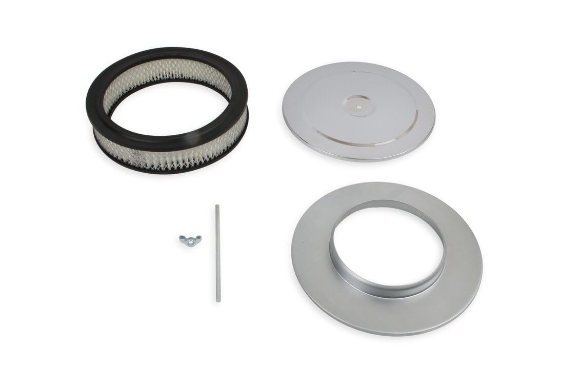 MR GASKET 1487 Mr. Gasket 1487 Air Cleaner - 9 Inch Diameter x 2-3/4 Inch Tall - Chrome