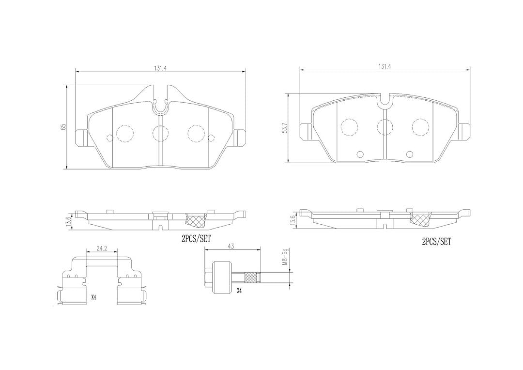 Brembo P06091N Premium Ceramic Front Disc Brake Pad Set BMW