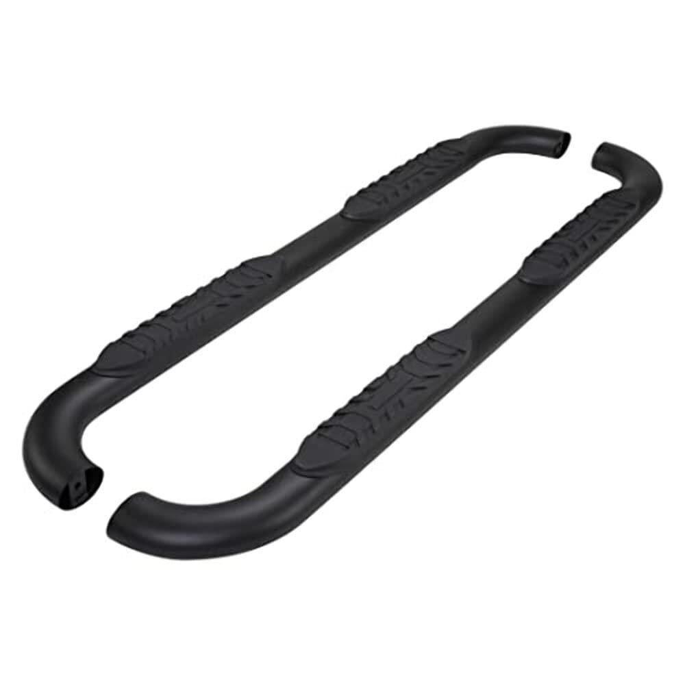 TRAILFX A1002B TrailFX Side Steps with Step Pads 4 Inch Oval Bent Nerf Bar Titanium Black Powder-Coated Steel, Welded End Caps, Rocker Panel Mount, Slip-Resistant, Set of 2 TrailFX A1002B