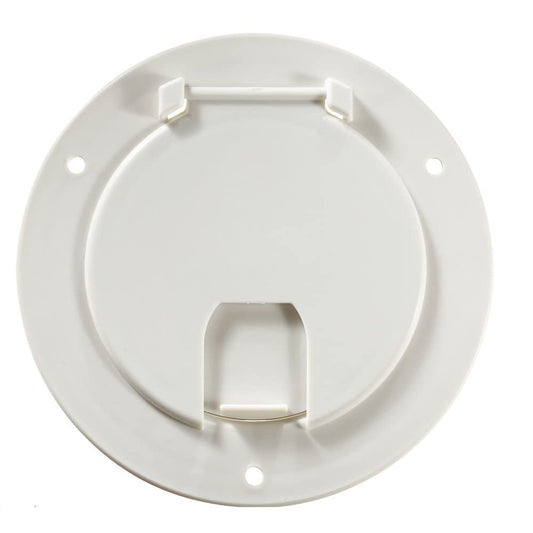 RV DESIGNER B110 RV Designer B110, Round Electrical Cable Hatch, Deluxe, Replaceable Lid, 5.2 inch Diameter, Polar White