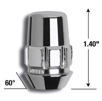 GORILLA 71621N Gorilla Automotive 71621N Acorn Wheel Locks (12mm x 1.25 Thread Size) - Pack of 4