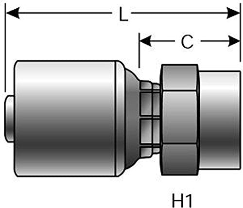 Gates G25110-0608 MegaCrimp Couplings, Female Pipe, NPTF Without