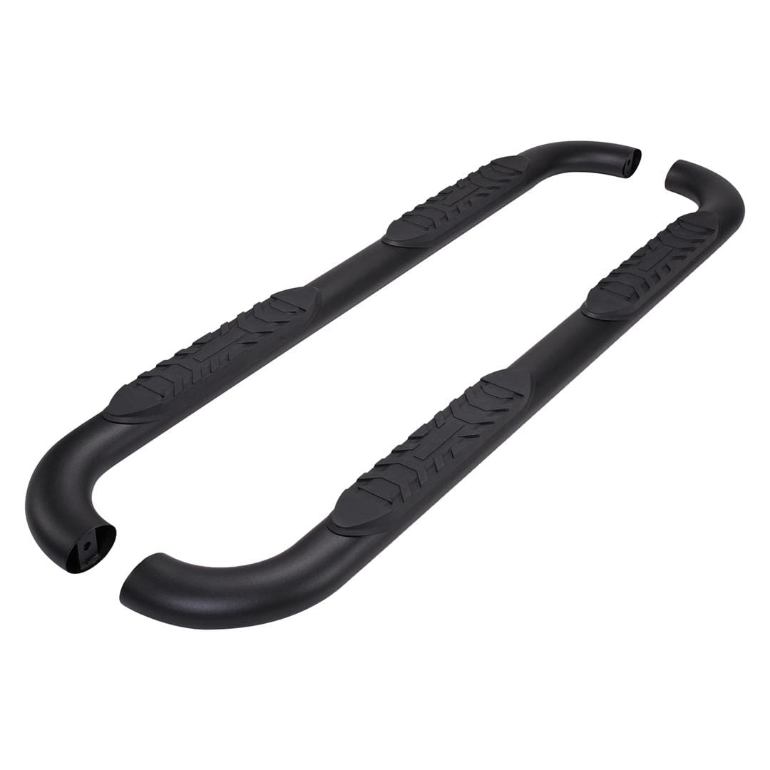 TRAILFX A1009B TrailFx Side Set Bar Fits 2005-2023 Toyota Tacoma 4 Inch Oval Bent Nerf Bar Side Steps with Step Pads Black Powder-Coated Steel Rocker Panel Mount Slip-Resistant Set of 2 TrailFX A1009B