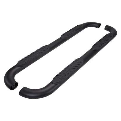 TRAILFX A1009B TrailFx Side Set Bar Fits 2005-2023 Toyota Tacoma 4 Inch Oval Bent Nerf Bar Side Steps with Step Pads Black Powder-Coated Steel Rocker Panel Mount Slip-Resistant Set of 2 TrailFX A1009B