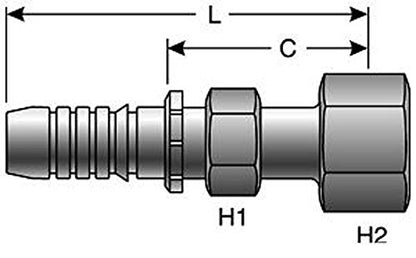 Gates G20230-0606 GlobalSpiral Couplings, Female Flat-Face O-Ring