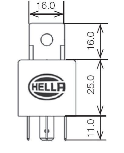 HELLA 965400031 Hella 965400031 Black 24V 30 Amp Mini ISO SPST Relay with Bracket