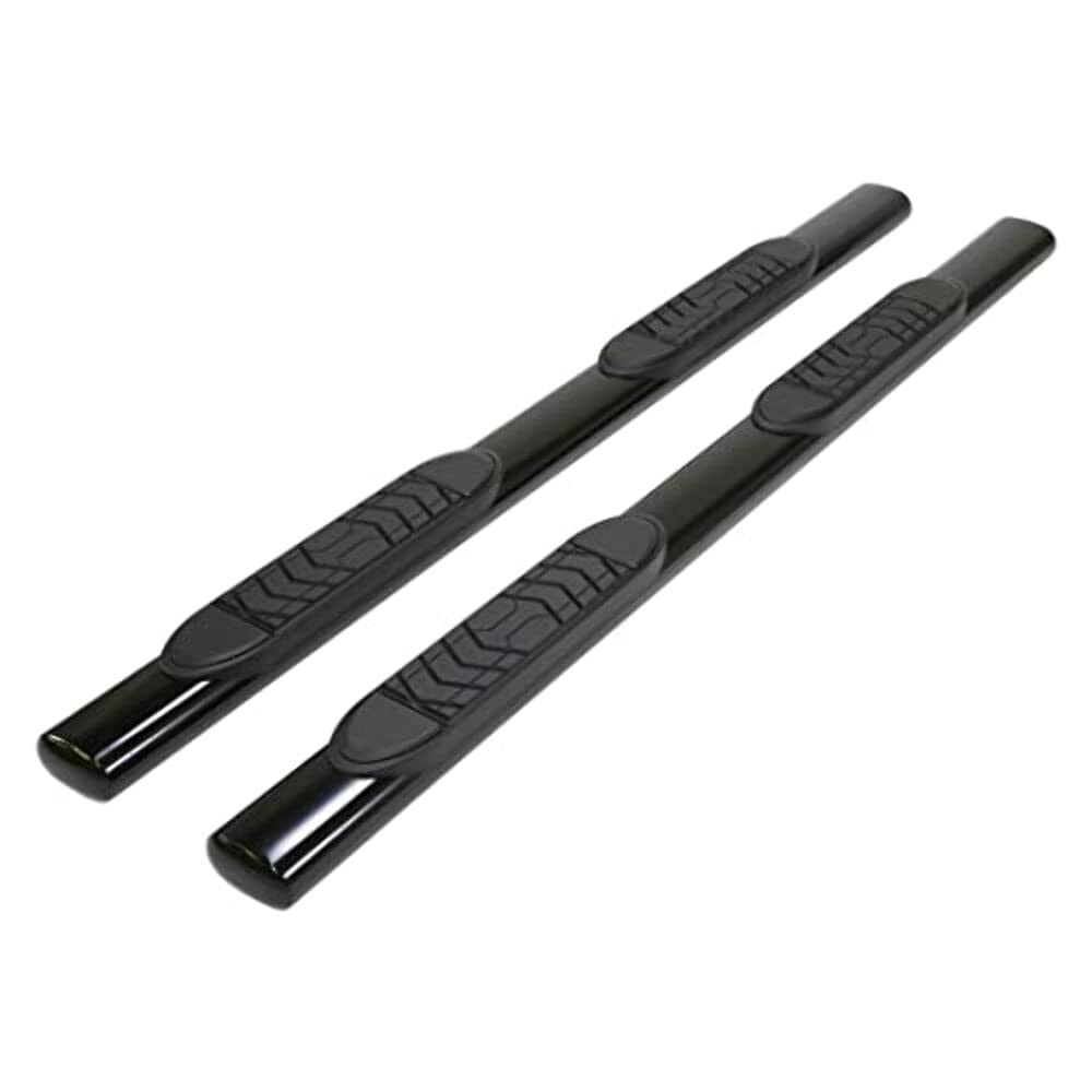TRAILFX A7089B TrailFX Side Step Bars Fits 2023–2025 Chevy Silverado 1500 5 Inch Oval Straight Nerf Bars with Step Pads Black Semi-Gloss Powder-Coated Steel Rocker Panel Mount Set of 2 TrailFX A7089B
