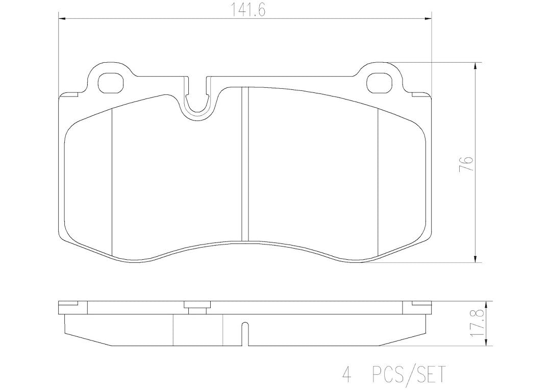 BREMBO P50074N Brembo P50074N Premium Ceramic Front Disc Brake Pad Set MERCEDES-BENZ OE# A0044206220