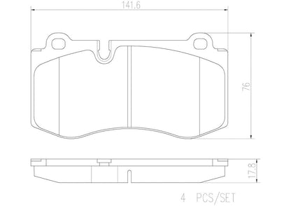 BREMBO P50074N Brembo P50074N Premium Ceramic Front Disc Brake Pad Set MERCEDES-BENZ OE# A0044206220