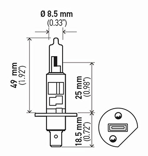 Hella H1LL Long Life Bulb, 12V, 55W