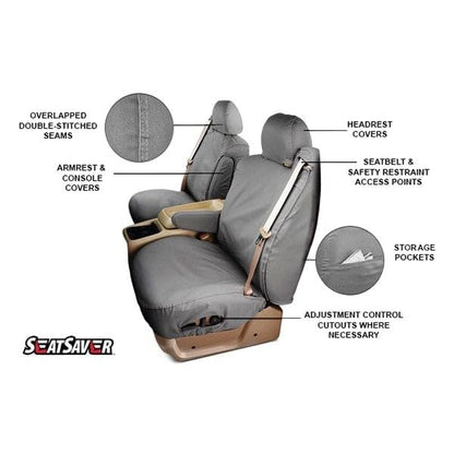 Covercraft SS8489WFGY Waterproof Polyester Seat Saver Custom Seat Covers, Grey