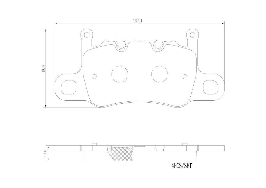 BREMBO P65037N Brembo P65037N Premium Ceramic Rear Disc Brake Pad Set PORSCHE OE# 99135294881