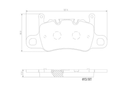 BREMBO P65037N Brembo P65037N Premium Ceramic Rear Disc Brake Pad Set PORSCHE OE# 99135294881