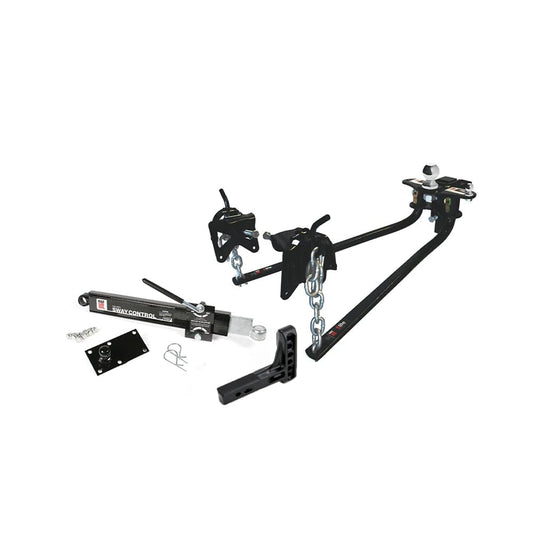 CAMCO 48058 Camco Eaz-Lift Elite 1,000lb Weight Distribution Hitch Kit with Manually Adjusted Sway Control - Ready-to-Tow with Pre-Installed Hitch Ball, Sway Control Ball, U-Bolts, & Chain Package (48058)