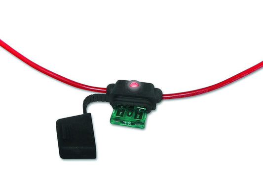 WIRTHCO 24413 WirthCo Battery Doctor 24413 LED ATO ATC MidBlade in-Line Fuse Holder with Cover, 30 Amp 12 Volt, 12-Gauge Wire, Water Resistant