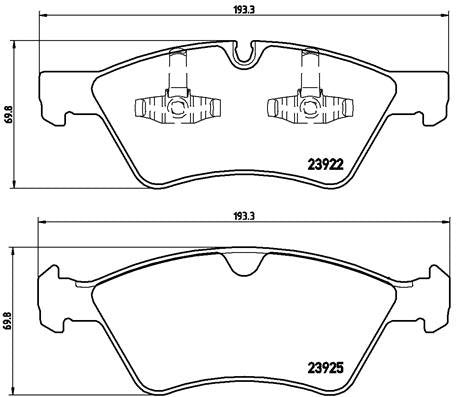 BREMBO P50063 Brembo P50063 Low-Met Front Disc Brake Pad Set MERCEDES-BENZ OE# 1644202220