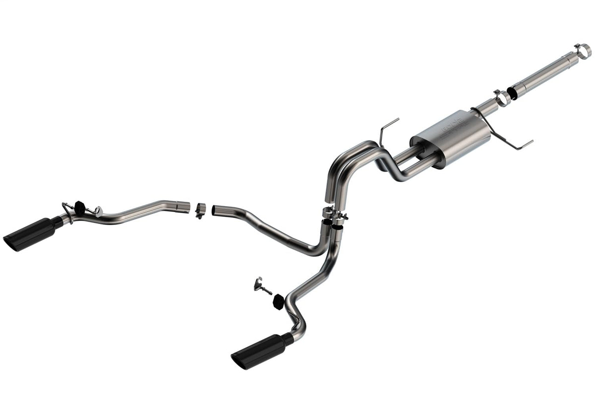 BORLA 140903BC Borla 21-22 F-150 Powerboost 3.5L V6 2WD & 4WD 4DR 3in, 2.25in S-TYPE Catback w/Black Chrome Tips - 140903BC