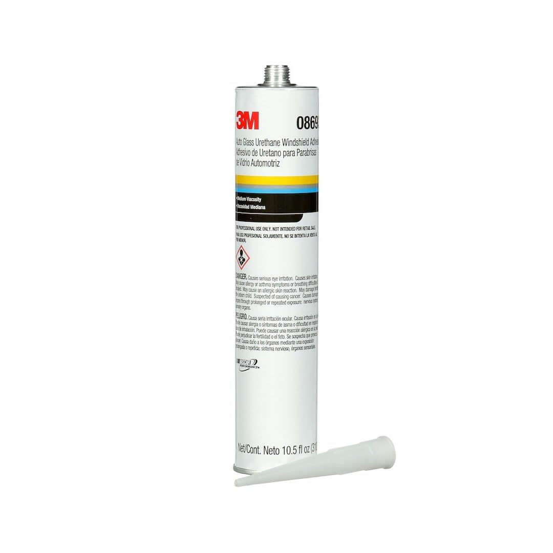 3M 08693 3M Auto Glass Urethane Windshield Adhesive, 08693, 10.5 fl oz Cartridge, Black