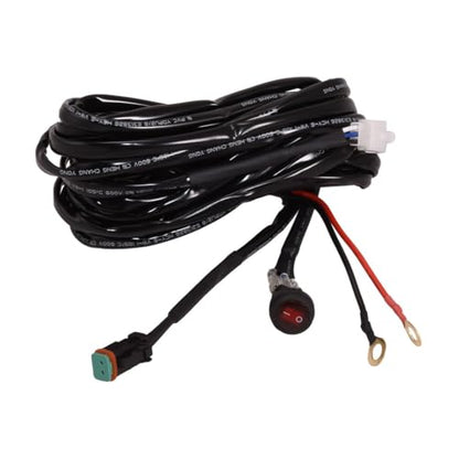 TRAILFX WRHRNSS1 Fog Light Wiring Harness Replacement Wiring Harness for TrailFX Single Cube Single Row LED Light Bars 9.4 Foot Waterproof Deutsch Connector Rocker On/Off Switch 30A Fuse 12V Relay TrailFX WRHRNSS1