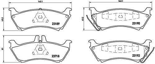 BREMBO P50044 Brembo P50044 Low-Met Rear Disc Brake Pad Set MERCEDES-BENZ OE# 1634200520