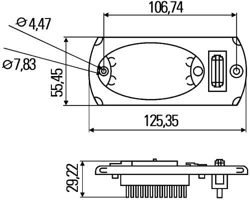 Hella 343570051 Interior Light 3570 Serie Mini Oval Led Wht