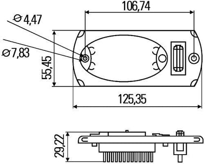 Hella 343570051 Interior Light 3570 Serie Mini Oval Led Wht