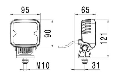 Hella 996284051 RokLUME 155 TP LED Worklight, Close Range, 9-33V