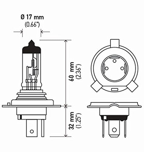 Hella H424VDP H4 24V DP Double Power Bulb, 75/70W
